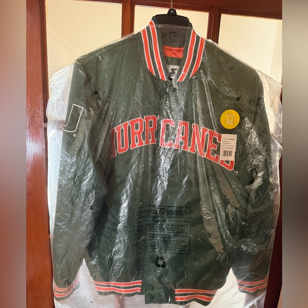 STARTER Green and Red Varsity Jacket